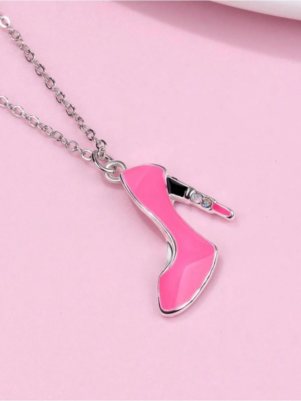 Pink High Heel‎ Pendant Necklace